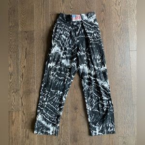 Vintage tie dye tough match USA High waisted track pants